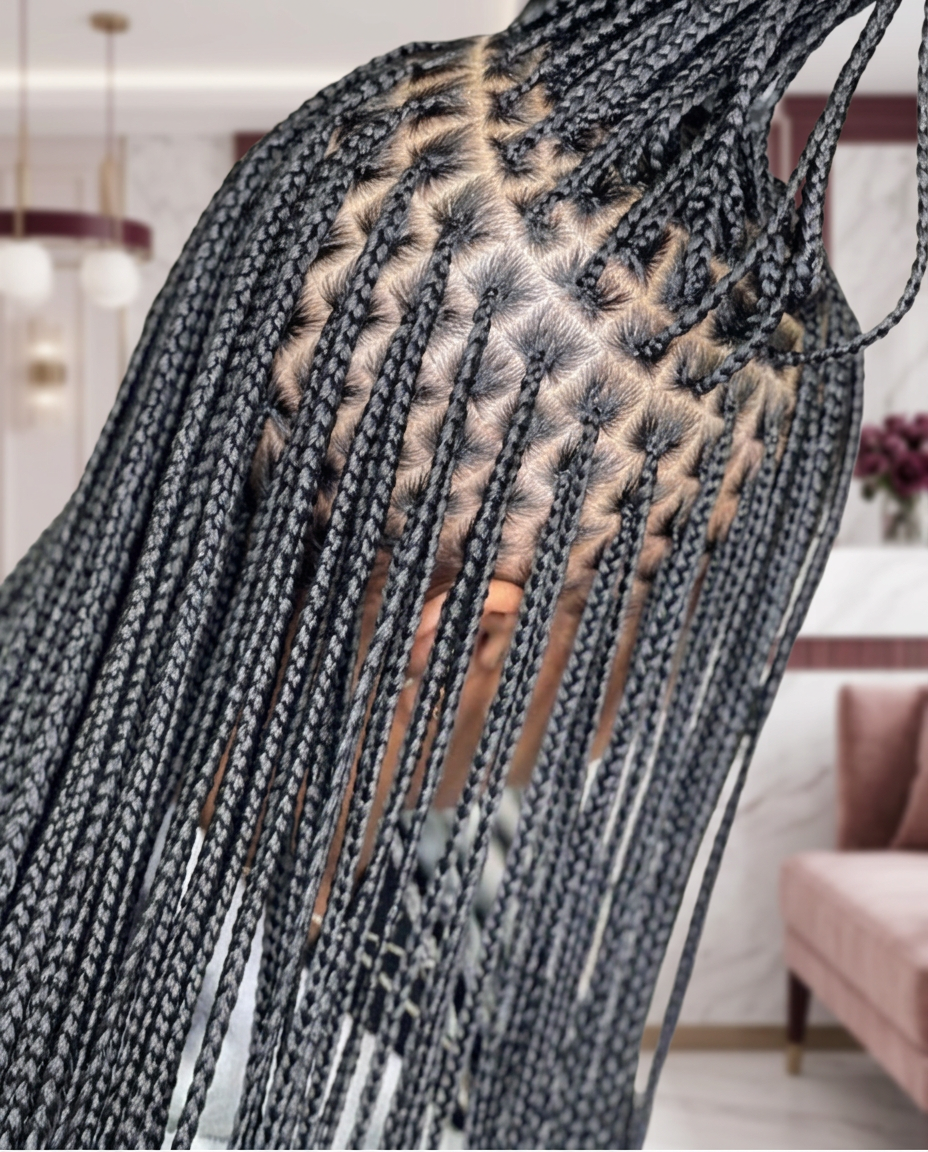 Detailed braiding work by Next Level Braids