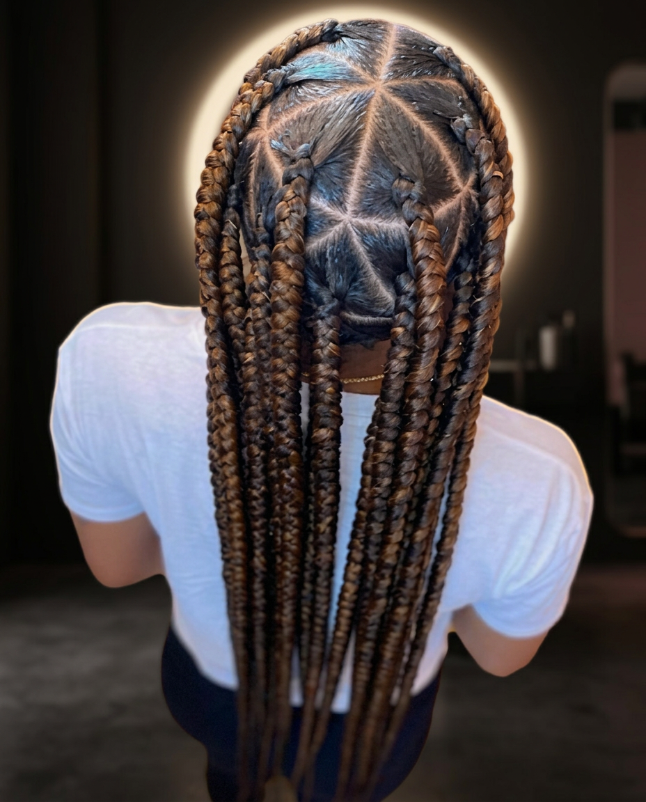 Large Triangle Braids